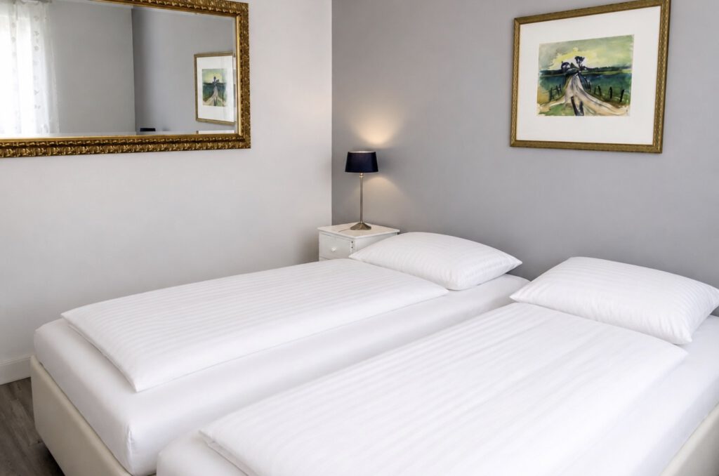 Schlafzimmer Ferienwohnung Seeperle in Böhl